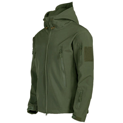 Outdoor-Jacke – Wasserdichte Windjacke mit Kapuze und Fleecefutter für Herren