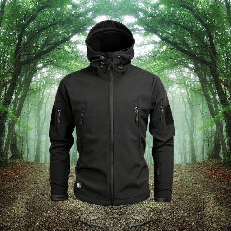 Outdoor-Jacke – Wasserdichte Windjacke mit Kapuze und Fleecefutter für Herren