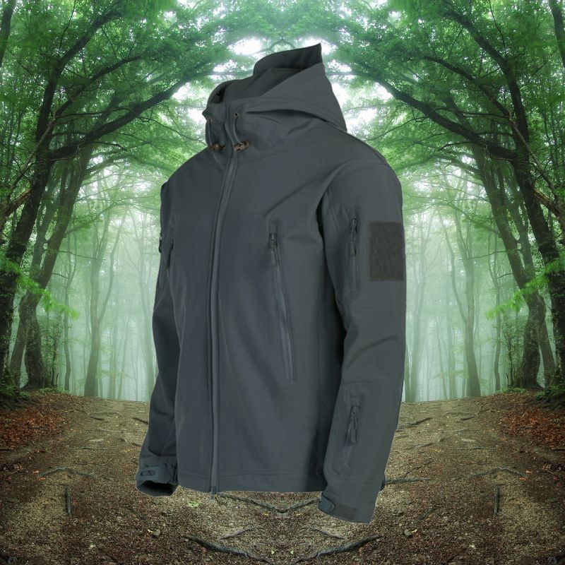 Outdoor-Jacke – Wasserdichte Windjacke mit Kapuze und Fleecefutter für Herren
