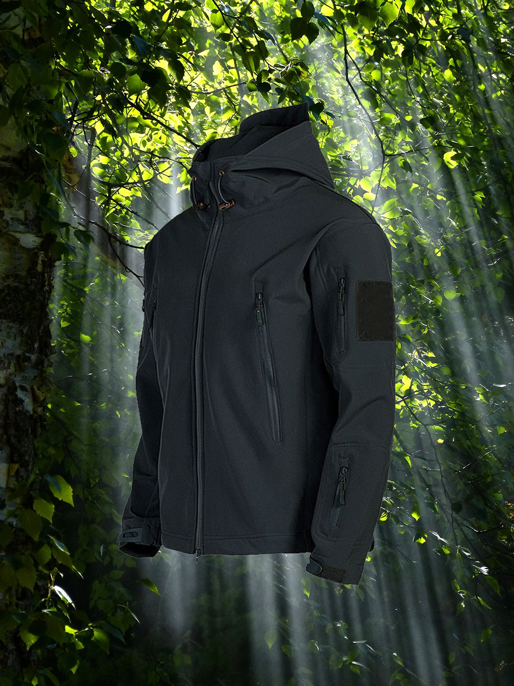 Outdoor-Jacke – Wasserdichte Windjacke mit Kapuze und Fleecefutter für Herren