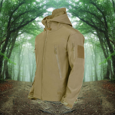 Outdoor-Jacke – Wasserdichte Windjacke mit Kapuze und Fleecefutter für Herren