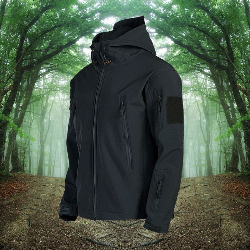 Outdoor-Jacke – Wasserdichte Windjacke mit Kapuze und Fleecefutter für Herren