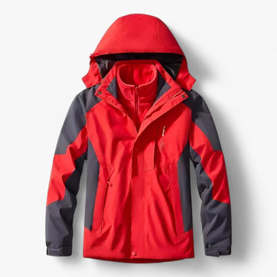 Outdoor-Jacke – mit Kapuze – mit Fleece gefüttert – wasserdichte Jacke – Herrenjacke