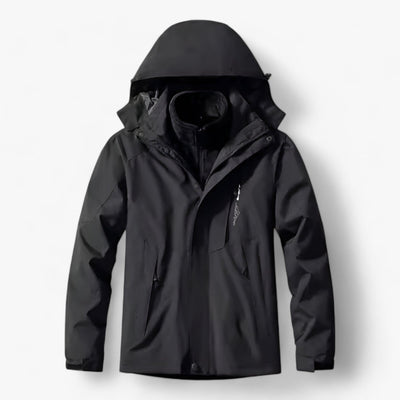 Outdoor-Jacke – mit Kapuze – mit Fleece gefüttert – wasserdichte Jacke – Herrenjacke