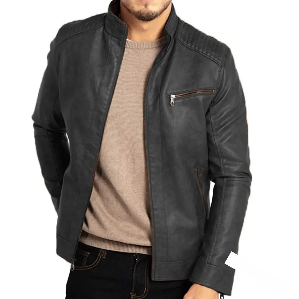 Winddichte Herren Lederjacke