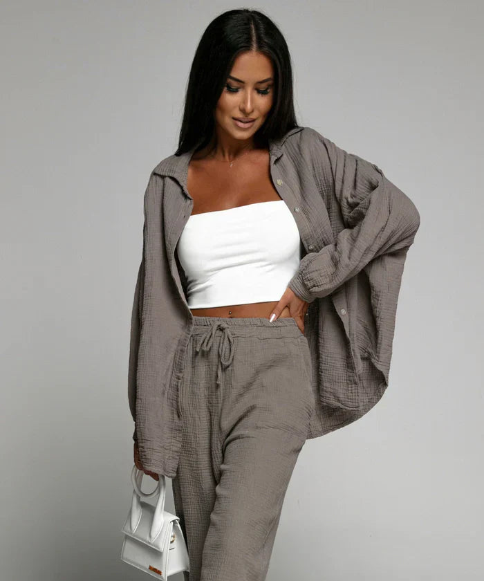 Pauline - übergroße musselinbluse freya