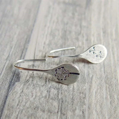 925 Sterling Silber Löwenzahn-Ohrringe