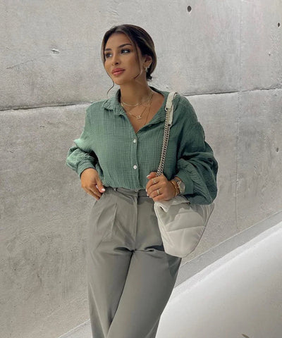 Pandora - übergroße musselinbluse