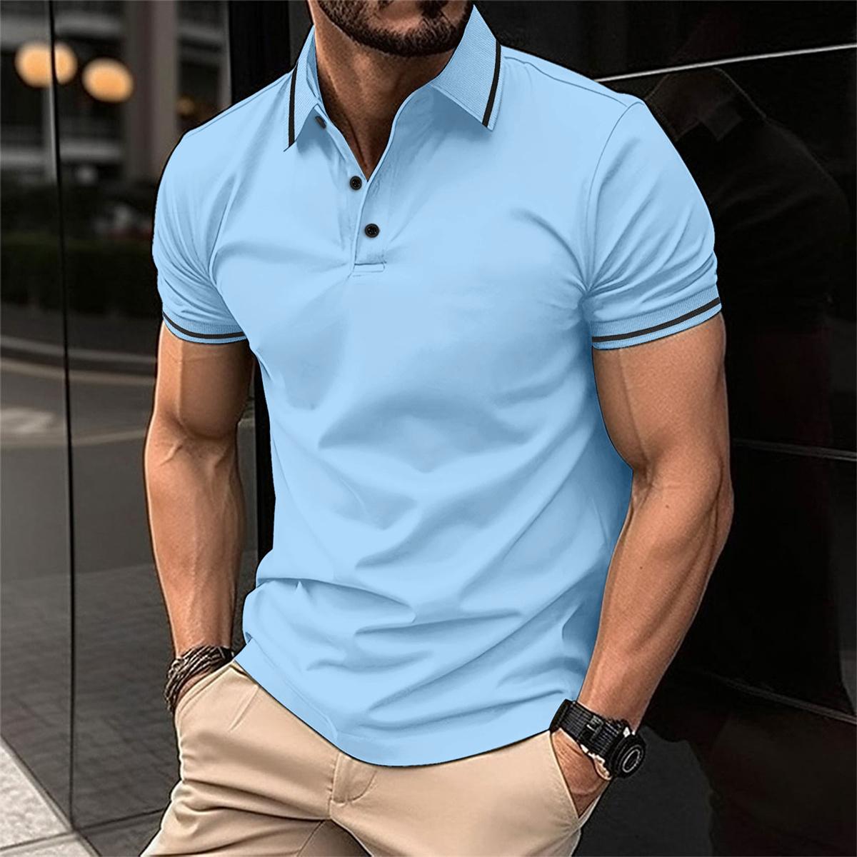 Polo-Shirt – Herren-Polohemd mit Knöpfen, Kragen und kurzen Ärmeln