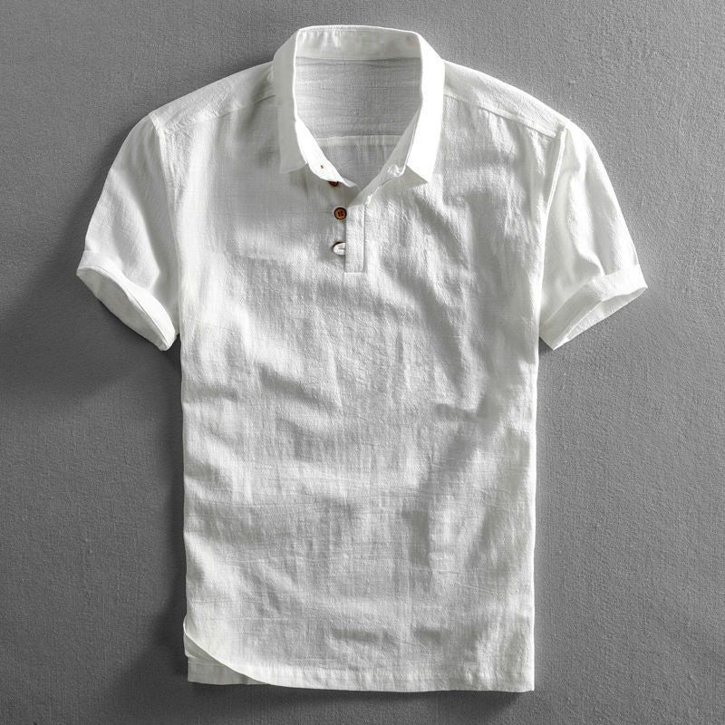Polo-Shirt – Kurzarm – Mit Kragen – Leinen-Polohemd – Herrenbekleidung
