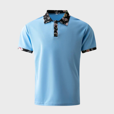 Polo-T-Shirt | Blumenmuster | Kurzarm | Polohemden | Herrenbekleidung