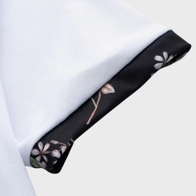 Polo-T-Shirt | Blumenmuster | Kurzarm | Polohemden | Herrenbekleidung