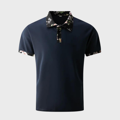Polo-T-Shirt | Blumenmuster | Kurzarm | Polohemden | Herrenbekleidung