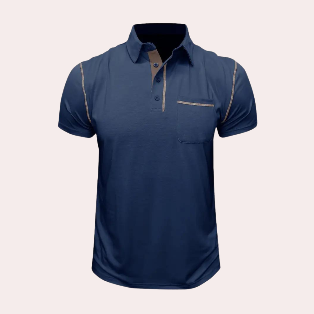 Polo T-Shirt - Herren Kurzarm-Poloshirt mit Knopfleiste und Brusttasche