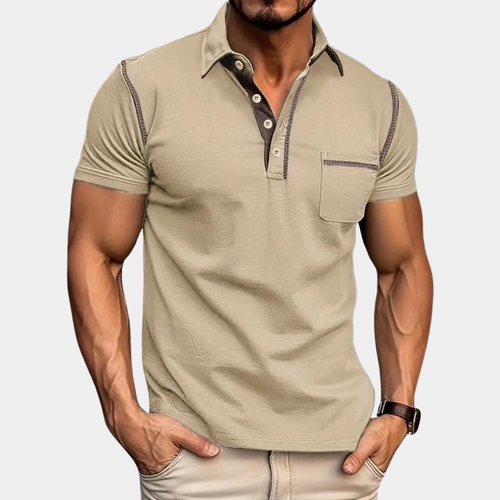 Polo T-Shirt - Herren Kurzarm-Poloshirt mit Knopfleiste und Brusttasche
