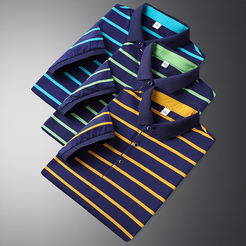 Polohemd - Gestreift - Umlegekragen - Button-Up Polo - Herrenhemden