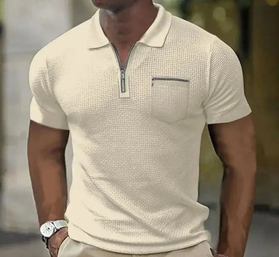 Polohemd | Kurzarm | Umlegekragen | Polohemd mit halbem Reißverschluss | Herrenhemd