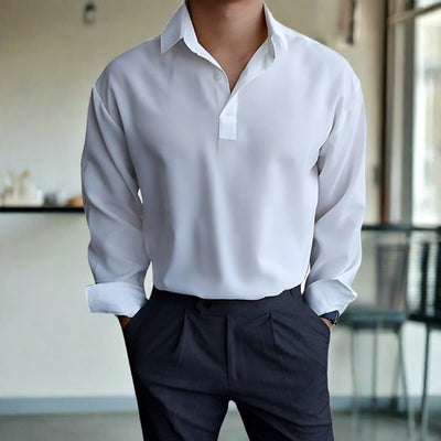 Polohemd – Leichtes Polohemd mit Kragen und langen Ärmeln für Herren