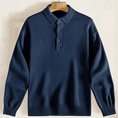 Polohemd | Mit Kragen | Langarm | Polopullover | Herrenpullover
