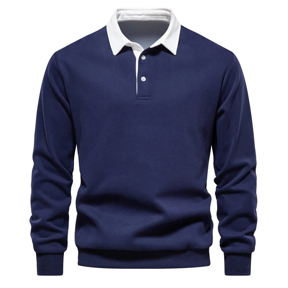Polohemd - Pullover - Langarm - Polopullover - Herrenbekleidung