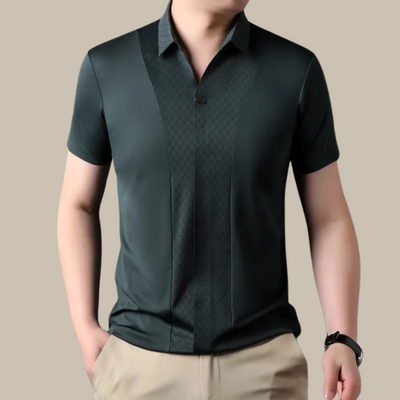 Polohemd | V-Ausschnitt | Kurzarm | Polo-T-Shirt | Polohemd ohne Knöpfe