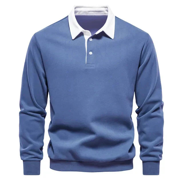 Polopullover - Langarm - Quarter Button-Up - Polopullover - Polohemden für Männer