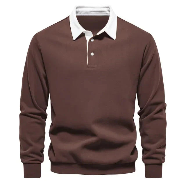 Polopullover - Langarm - Quarter Button-Up - Polopullover - Polohemden für Männer