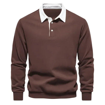 Polopullover - Langarm - Quarter Button-Up - Polopullover - Polohemden für Männer