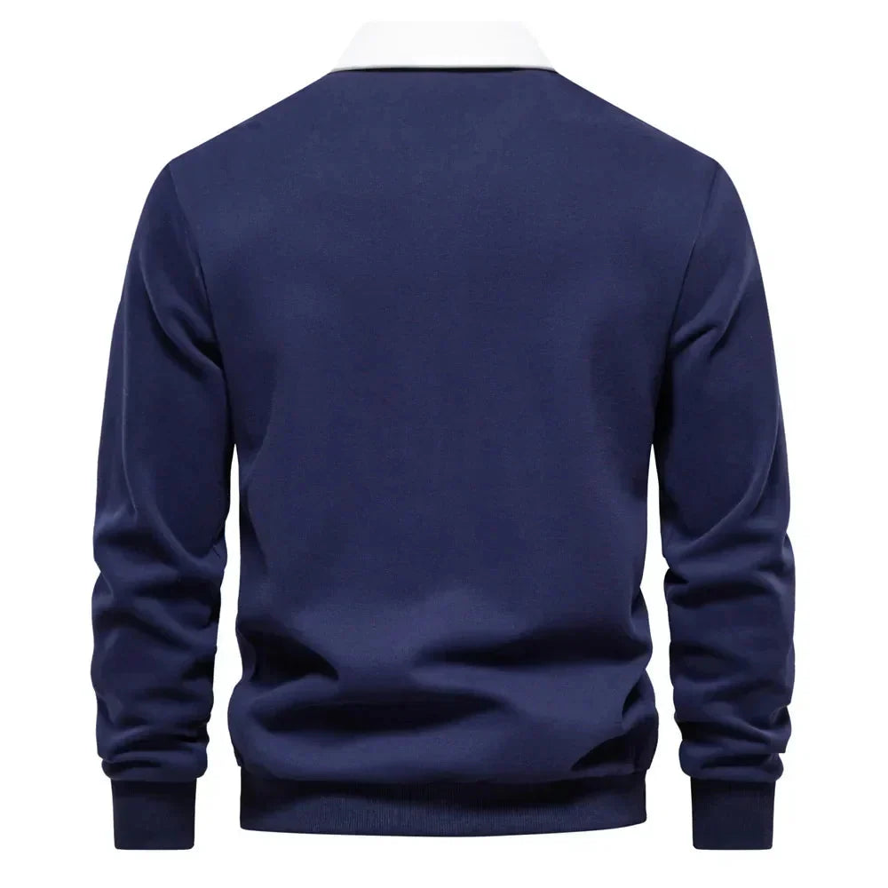 Polopullover - Langarm - Quarter Button-Up - Polopullover - Polohemden für Männer