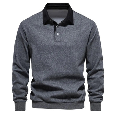 Polopullover - Langarm - Quarter Button-Up - Polopullover - Polohemden für Männer