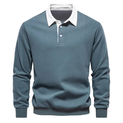 Polopullover - Langarm - Quarter Button-Up - Polopullover - Polohemden für Männer