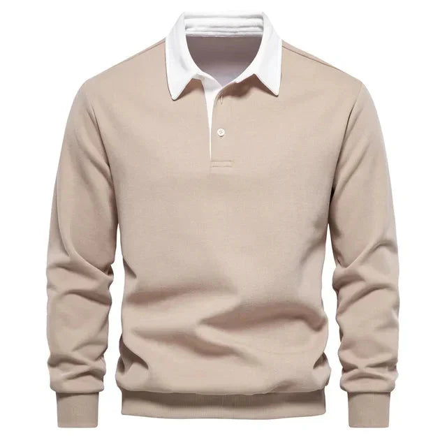 Polopullover - Langarm - Quarter Button-Up - Polopullover - Polohemden für Männer