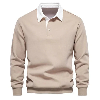 Polopullover - Langarm - Quarter Button-Up - Polopullover - Polohemden für Männer