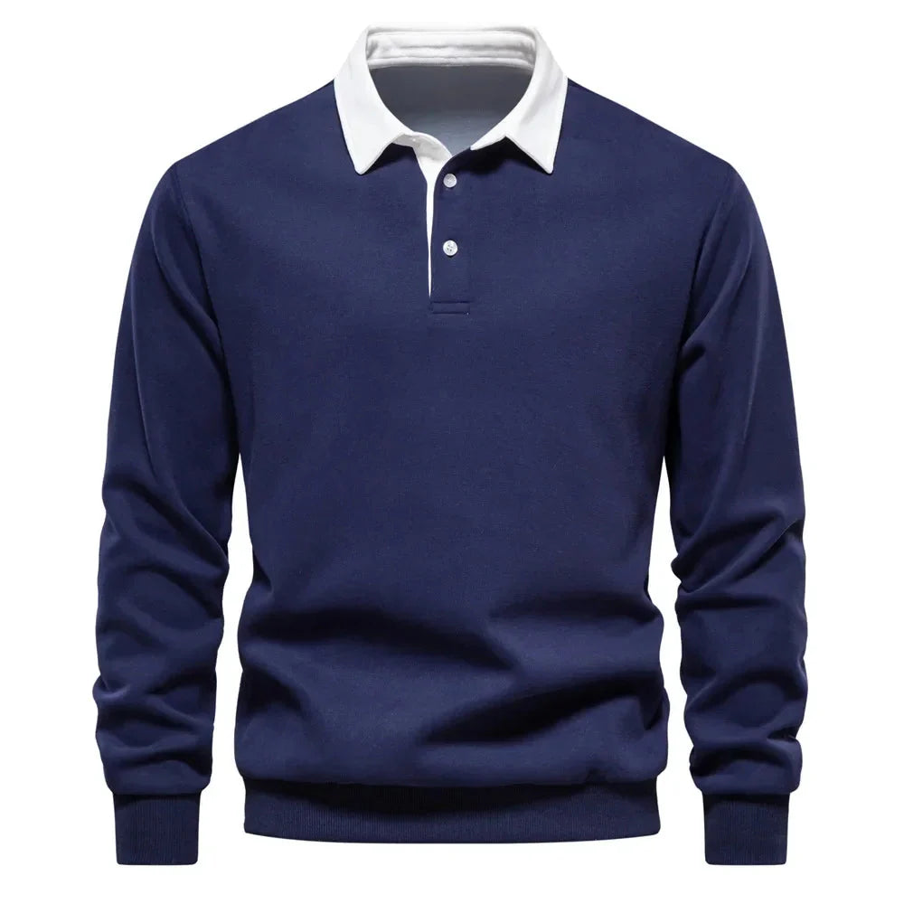 Polopullover - Langarm - Quarter Button-Up - Polopullover - Polohemden für Männer