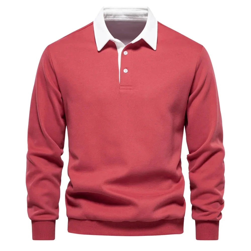 Polopullover - Langarm - Quarter Button-Up - Polopullover - Polohemden für Männer