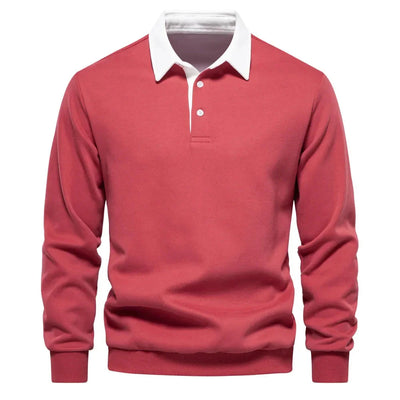 Polopullover - Langarm - Quarter Button-Up - Polopullover - Polohemden für Männer