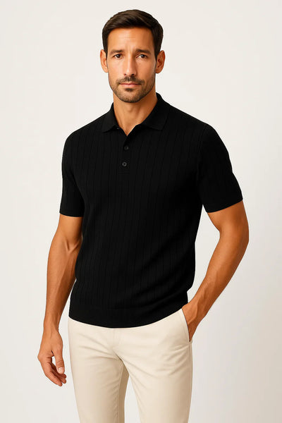 Poloshirt aus Rippenstrick