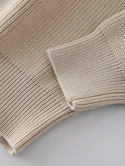 Pullover mit halbem Reißverschluss – warmer, langärmliger Strickpullover für Herren