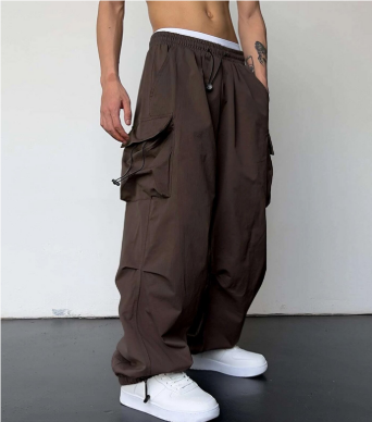 Herren Straßenmode Weit Bein Multi-Taschen Baggy Hose | Outdoor