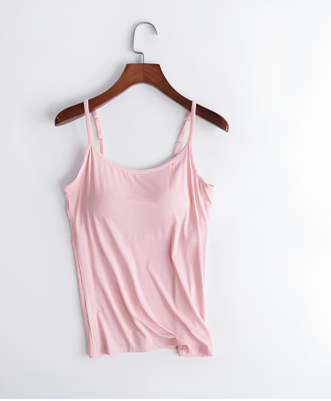 Damen Spaghettiträger Eingebauter BH Cami Oberteil | Atmungsaktiv