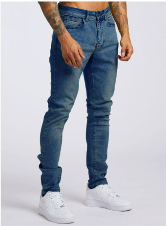 Herren Stylische Schlanke Passform Dehnbare Mid Waist Jeans | Bequem