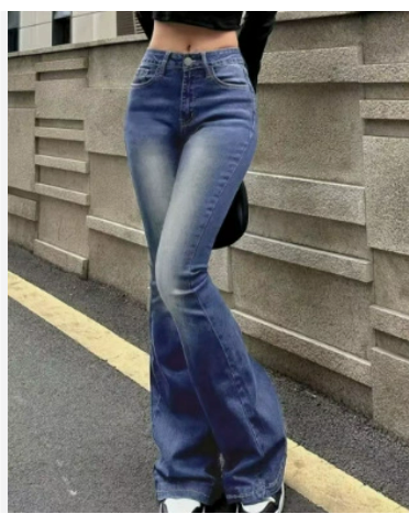 Damen Stylische Hochtaillierte Ausgestellte Jeans | Elegant