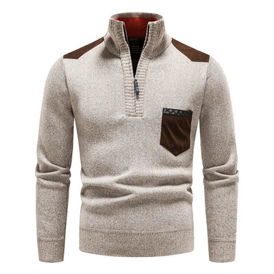 Quarter Zip Pullover - Warm - Langarm - Strickpullover - Herren Half Zip Pullover