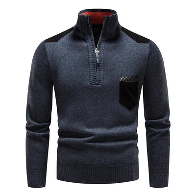Quarter Zip Pullover - Warm - Langarm - Strickpullover - Herren Half Zip Pullover
