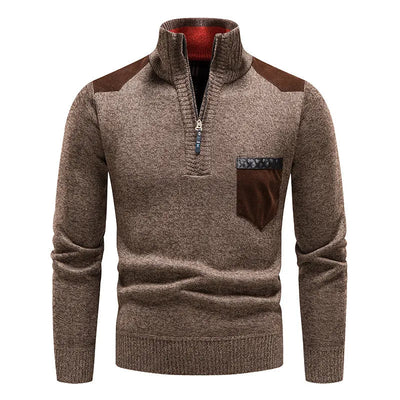 Quarter Zip Pullover - Warm - Langarm - Strickpullover - Herren Half Zip Pullover