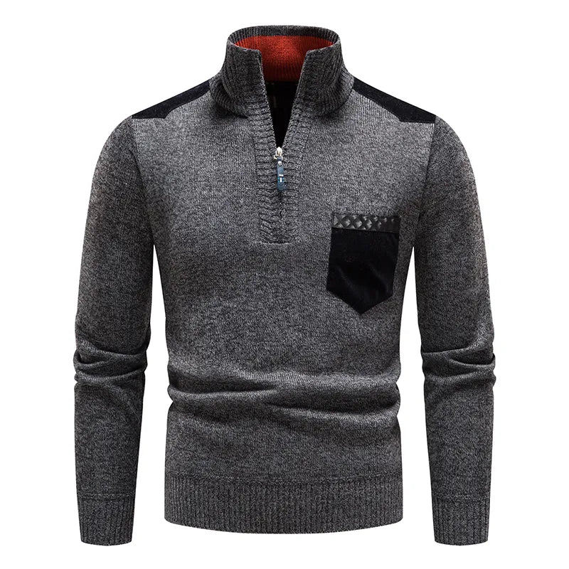 Quarter Zip Pullover - Warm - Langarm - Strickpullover - Herren Half Zip Pullover