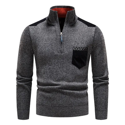Quarter Zip Pullover - Warm - Langarm - Strickpullover - Herren Half Zip Pullover