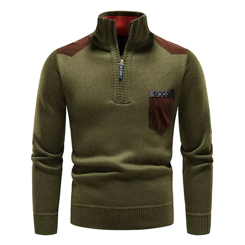 Quarter Zip Pullover - Warm - Langarm - Strickpullover - Herren Half Zip Pullover