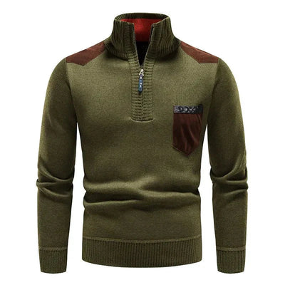 Quarter Zip Pullover - Warm - Langarm - Strickpullover - Herren Half Zip Pullover