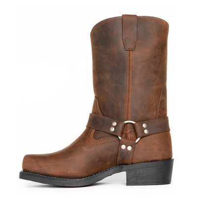 Robuste Bikerstiefel mit eckiger Spitze für Abenteuer